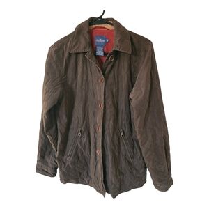 Faconnable Jacket Women XS Brown Quilted Elbow Patch Outerwear Long Sleeve